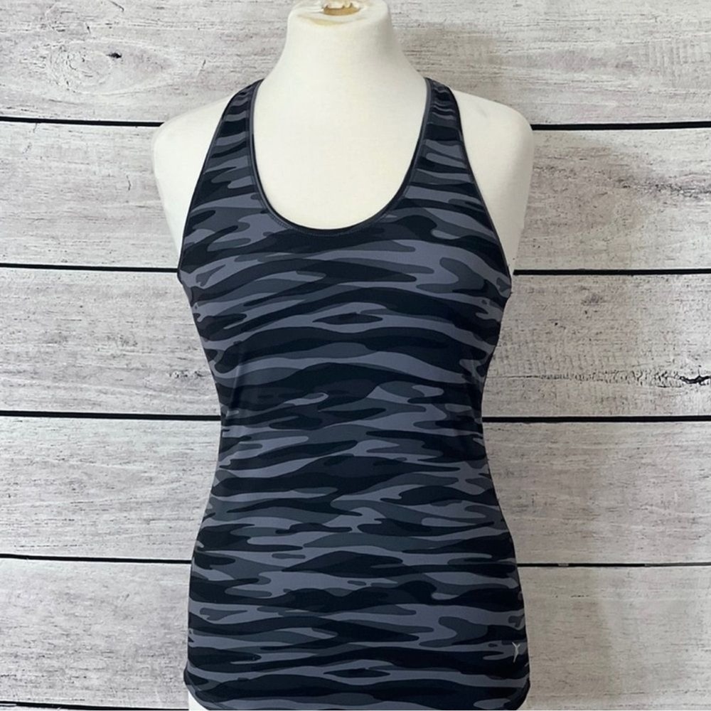 Old Navy Active Go-Dry Camo Racerback‎ Tank Top Gray Black Womens Small S/P